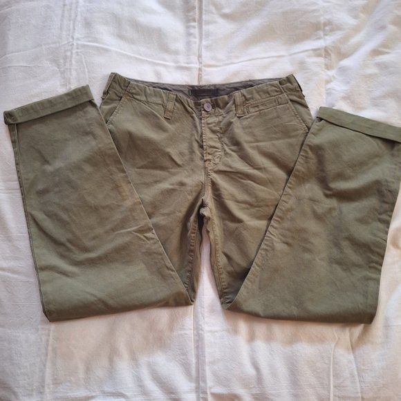 J BRAND Olive Green Mid Rise Cuffed Hem Jeans - Picture 1 of 7